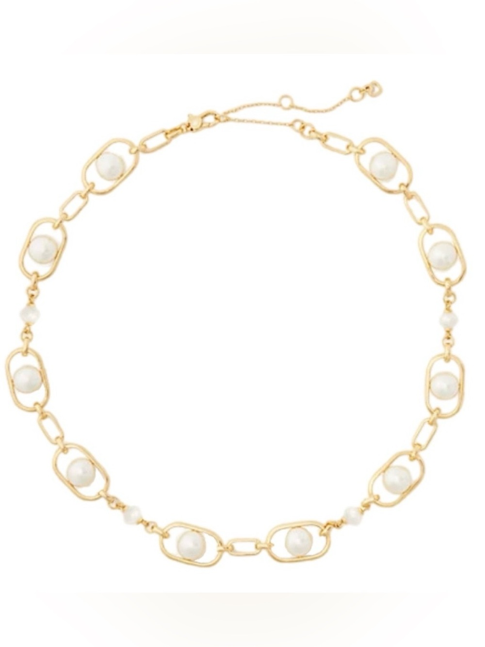 kate spade glamorous strands chain link and pearl necklace